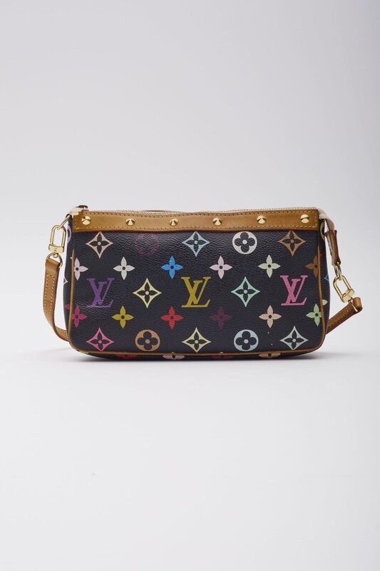 LOUIS VUITTON LOUIS VUITTON MURAKAMI MONOGRAM MULTICOLOR POCHETTE ACCESSORIES BLACK