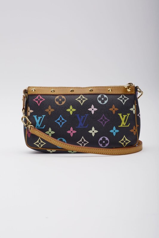 LOUIS VUITTON LOUIS VUITTON MURAKAMI MONOGRAM MULTICOLOR POCHETTE ACCESSORIES BLACK