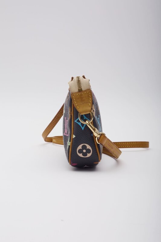 LOUIS VUITTON LOUIS VUITTON MURAKAMI MONOGRAM MULTICOLOR POCHETTE ACCESSORIES BLACK