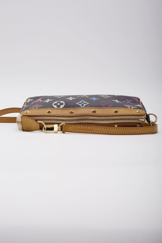 LOUIS VUITTON LOUIS VUITTON MURAKAMI MONOGRAM MULTICOLOR POCHETTE ACCESSORIES BLACK