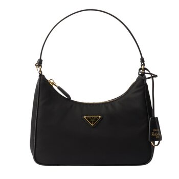 PRADA PRADA RE-EDITION 2005 BLACK RE-NYLON AND SAFFIANO MINI BAG GOLD HARDWARE