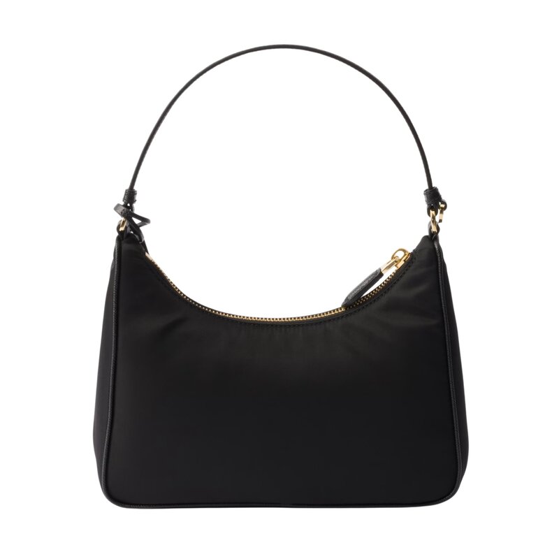 PRADA PRADA RE-EDITION 2005 BLACK RE-NYLON AND SAFFIANO MINI BAG GOLD HARDWARE