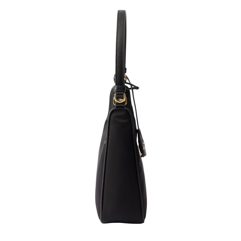 PRADA PRADA RE-EDITION 2005 BLACK RE-NYLON AND SAFFIANO MINI BAG GOLD HARDWARE