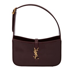 SAINT LAURENT SAINT LAURENT PATENT LE 5 À 7 HOBO BAG DARK RED WINE GOLD METAL