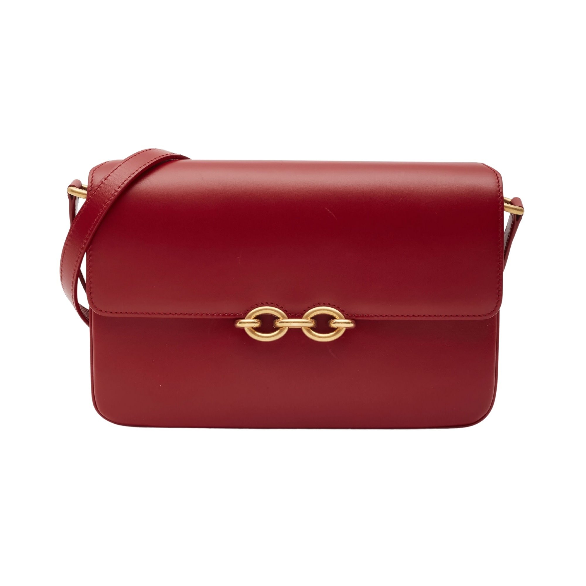 SAINT LAURENT SMOOTH CALFSKIN LE MAILLON SATCHEL RED