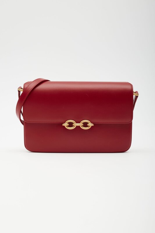 SAINT LAURENT SMOOTH CALFSKIN LE MAILLON SATCHEL RED