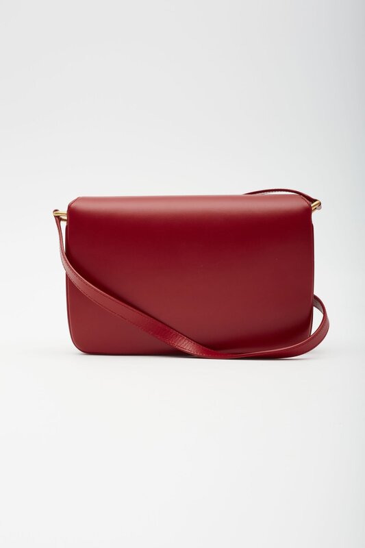 SAINT LAURENT SMOOTH CALFSKIN LE MAILLON SATCHEL RED