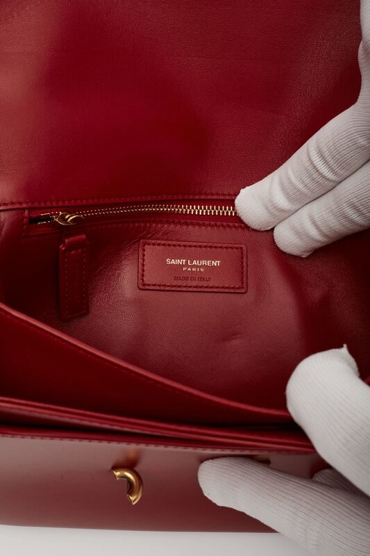 SAINT LAURENT SMOOTH CALFSKIN LE MAILLON SATCHEL RED