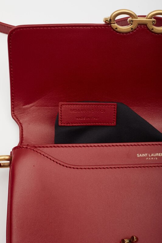 SAINT LAURENT SMOOTH CALFSKIN LE MAILLON SATCHEL RED