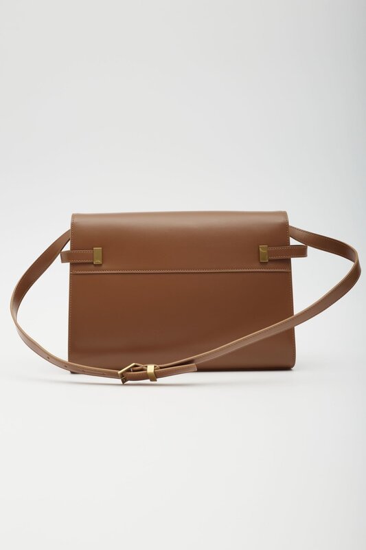 SAINT LAURENT SAINT LAURENT SMOOTH CALFSKIN MEDIUM MANHATTAN SHOULDER BAG COGNAC