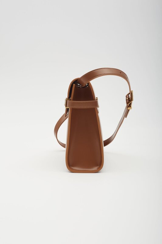 SAINT LAURENT SAINT LAURENT SMOOTH CALFSKIN MEDIUM MANHATTAN SHOULDER BAG COGNAC