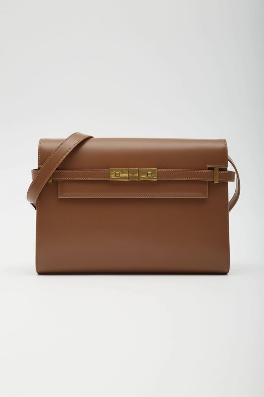 SAINT LAURENT SAINT LAURENT SMOOTH CALFSKIN MEDIUM MANHATTAN SHOULDER BAG COGNAC