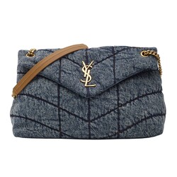 SAINT LAURENT SAINT LAURENT DENIM LOULOU PUFFER SHOULDER BAG MEDIUM