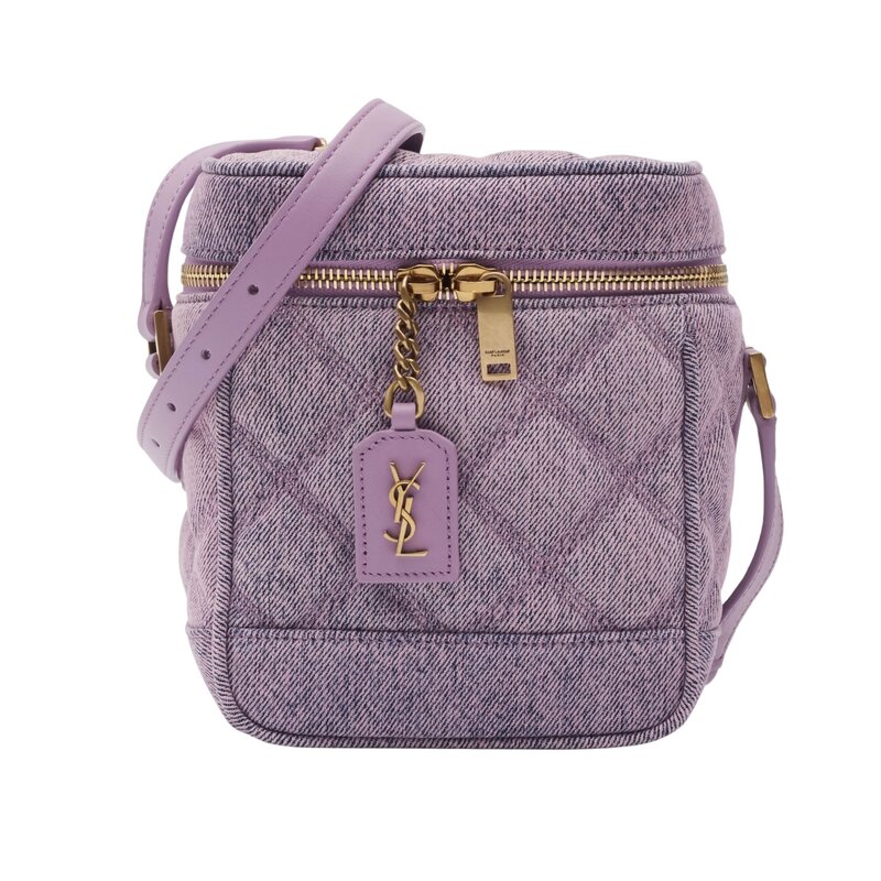 SAINT LAURENT CANVAS LILAC VANITY SHOULDER BAG