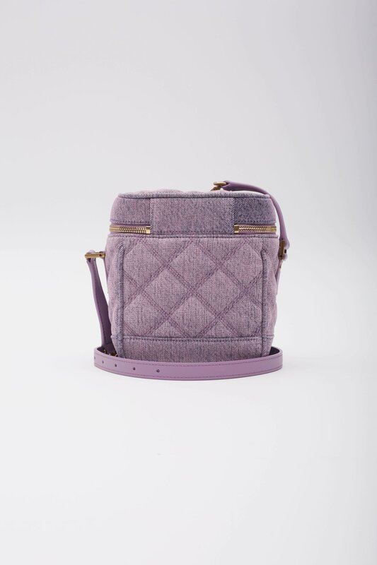 SAINT LAURENT CANVAS LILAC VANITY SHOULDER BAG