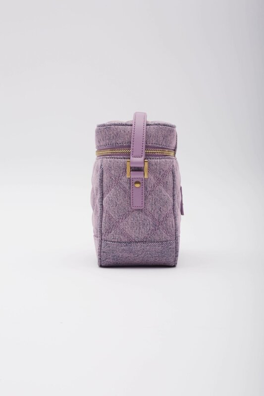 SAINT LAURENT CANVAS LILAC VANITY SHOULDER BAG