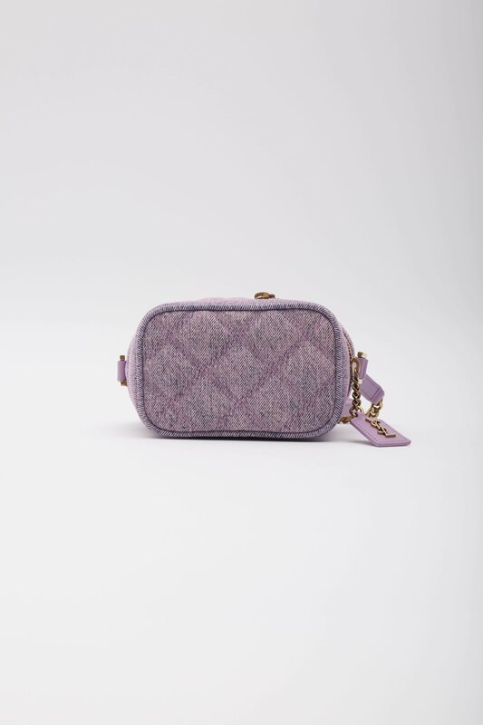 SAINT LAURENT CANVAS LILAC VANITY SHOULDER BAG