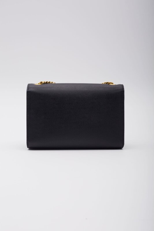 SAINT LAURENT SAINT LAURENT GRAIN DE POUDRE BLACK KATE CHAIN BAG MEDIUM 449890