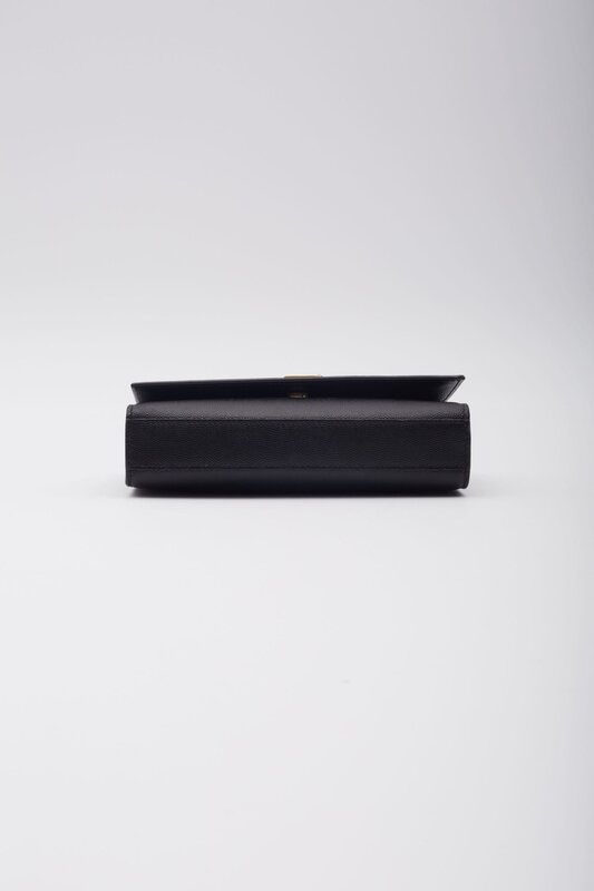 SAINT LAURENT SAINT LAURENT GRAIN DE POUDRE BLACK KATE CHAIN BAG MEDIUM 449890