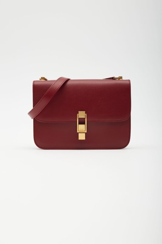 SAINT LAURENT LEATHER RED OPYUM LE CARRE SHOULDER BAG