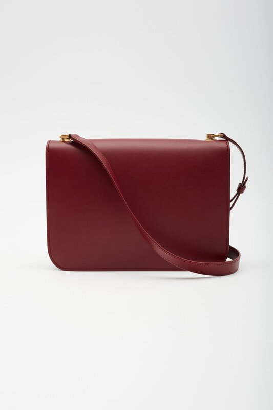 SAINT LAURENT LEATHER RED OPYUM LE CARRE SHOULDER BAG