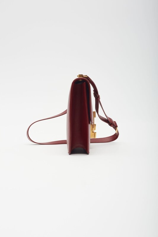 SAINT LAURENT SAINT LAURENT LEATHER RED OPYUM LE CARRE SHOULDER BAG