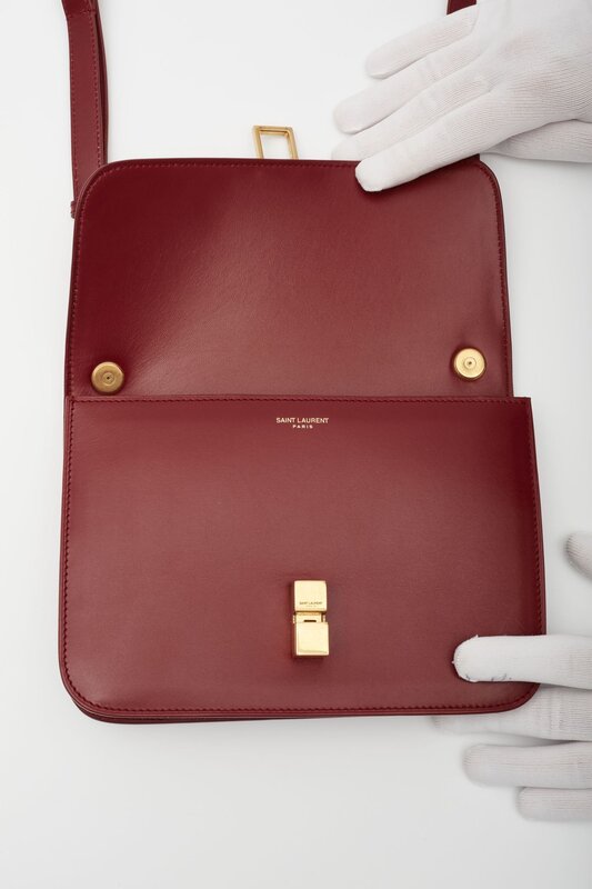SAINT LAURENT SAINT LAURENT LEATHER RED OPYUM LE CARRE SHOULDER BAG