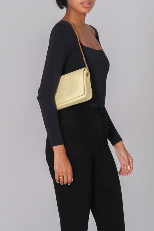 SAINT LAURENT SAINT LAURENT MONOGRAMME PATENT YELLOW KATE 99 LE SHOULDER BAG