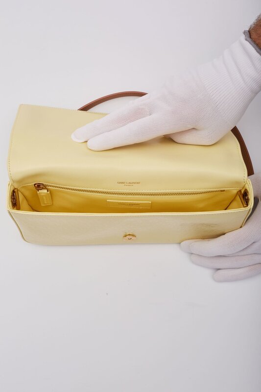 SAINT LAURENT SAINT LAURENT MONOGRAMME PATENT YELLOW KATE 99 LE SHOULDER BAG