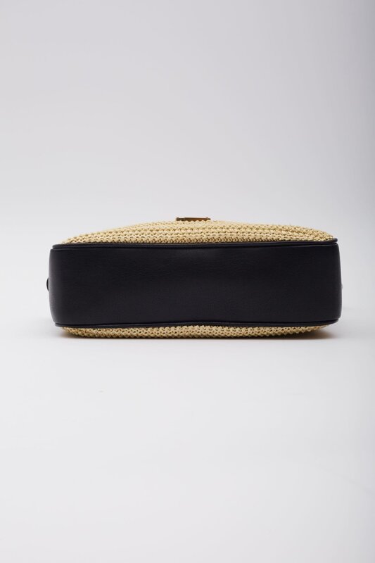 SAINT LAURENT SAINT LAURENT RAFFIA MONOGRAM LOU CAMERA BAG BEIGE