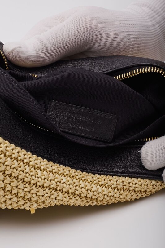 SAINT LAURENT SAINT LAURENT RAFFIA MONOGRAM LOU CAMERA BAG BEIGE