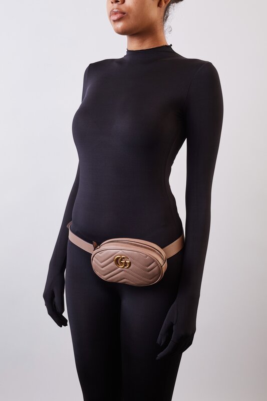 CALFSKIN MATELASSE GG MARMONT BELT BAG ROSE PINK 34 WAIST CRTBLNCHSHP