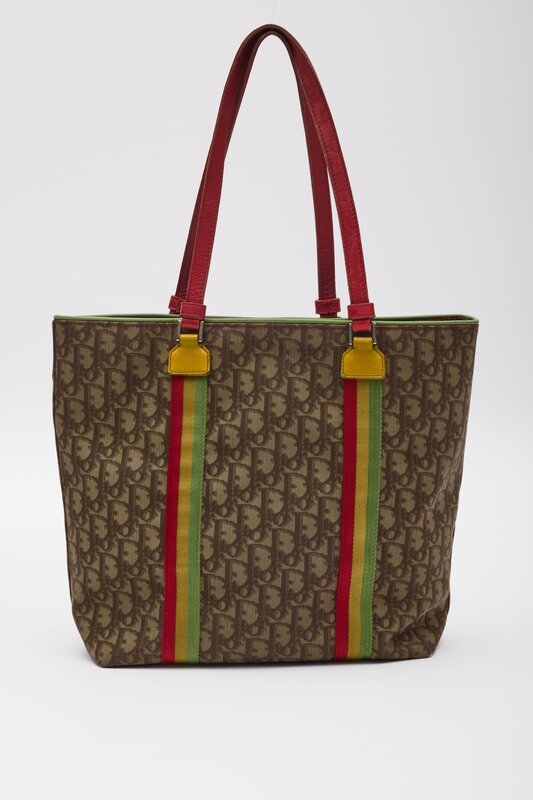 CHRISTIAN DIOR MONOGRAM OBLIQUE BEIGE RASTA TOTE BAG