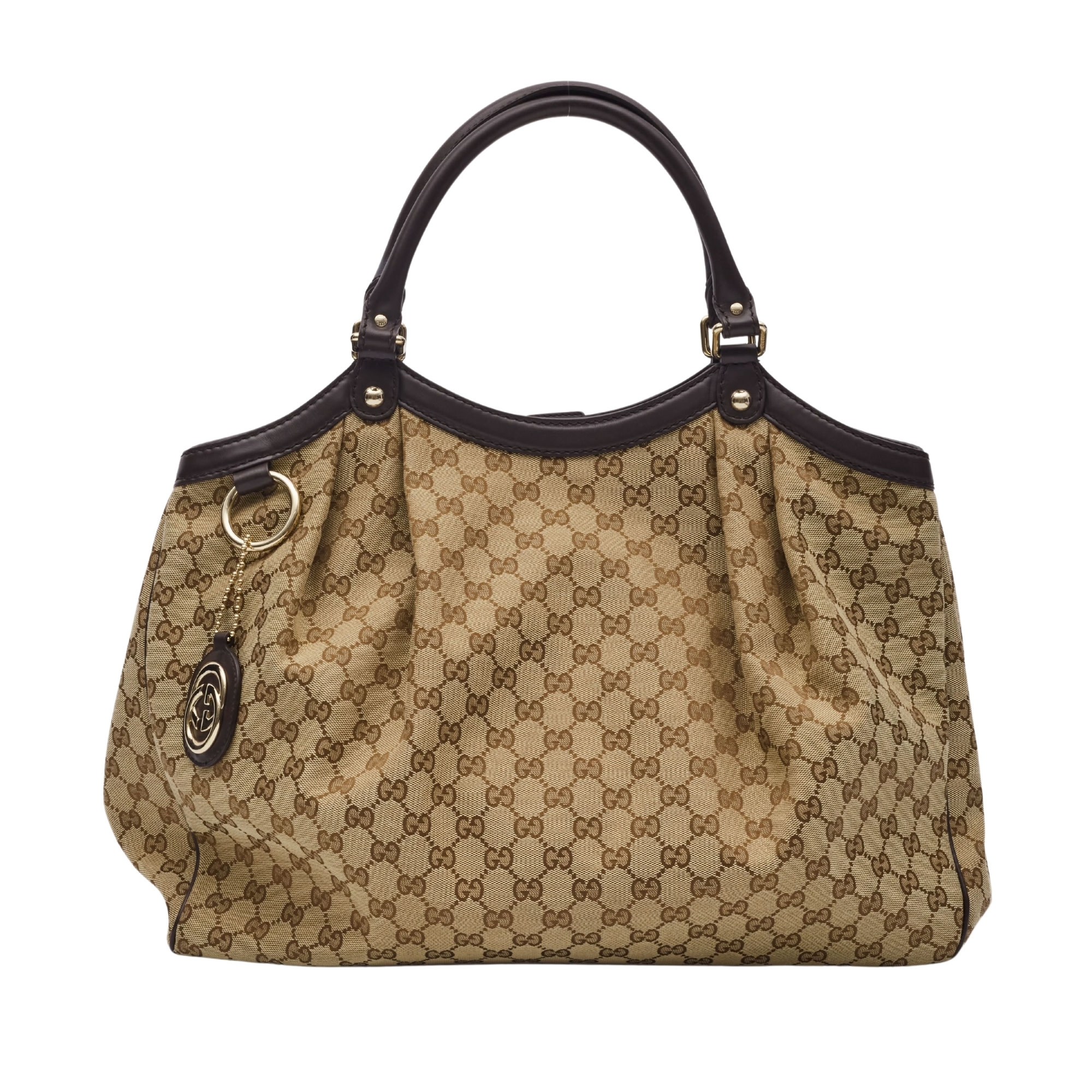 GUCCI MONOGRAM EBONY SUKEY HOBO BAG LARGE