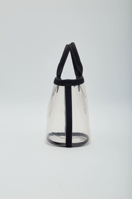 PRADA CLEAR PVC LOGO BEACH TOTE BAG