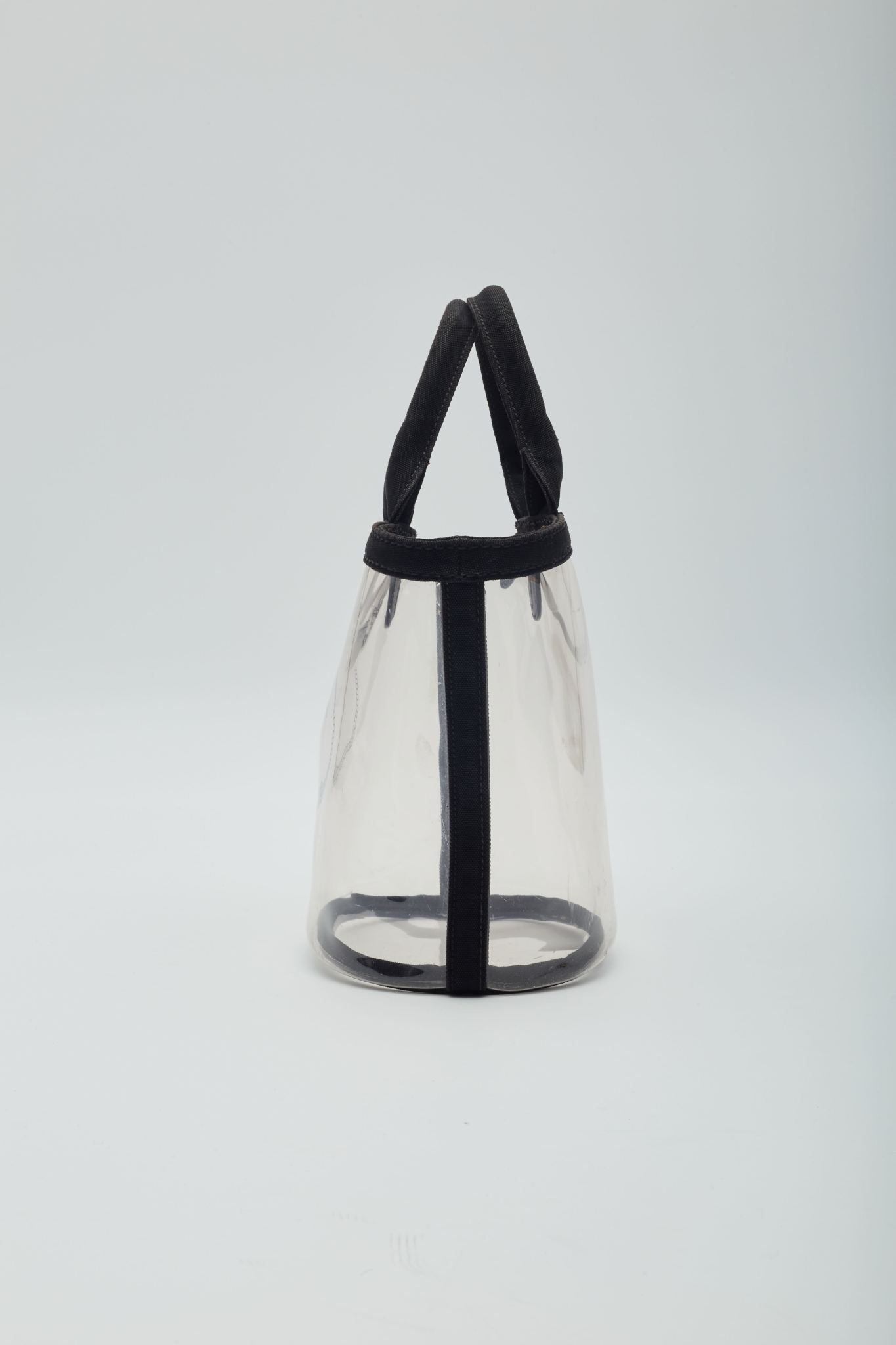PRADA PRADA CLEAR PVC LOGO BEACH TOTE BAG