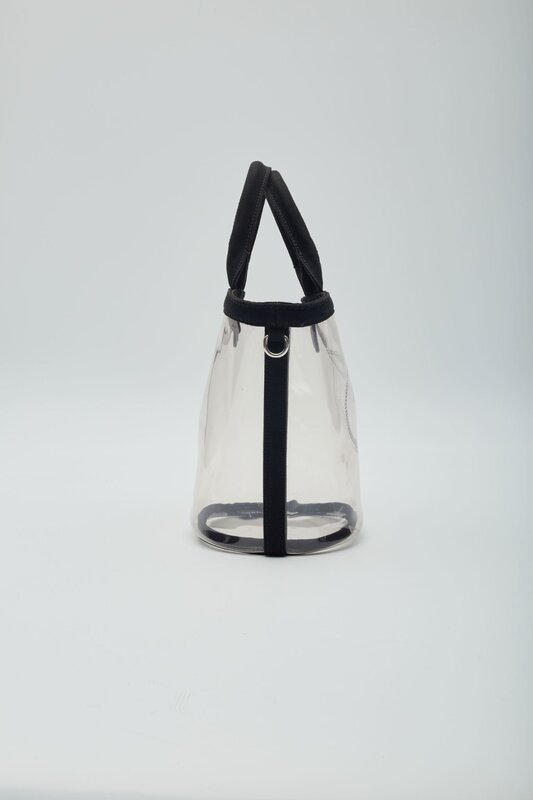 PRADA CLEAR PVC LOGO BEACH TOTE BAG