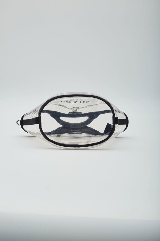 PRADA PRADA CLEAR PVC LOGO BEACH TOTE BAG