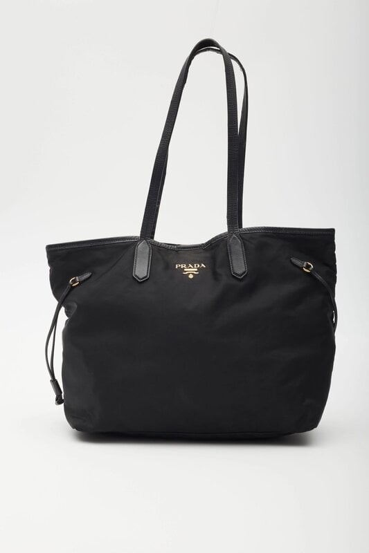 PRADA TESUTO NYLON BLACK TOTE BAG