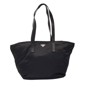 PRADA PRADA TESUTO NYLON BLACK TOTE BAG SMALL