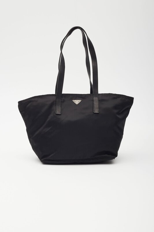 PRADA PRADA TESUTO NYLON BLACK TOTE BAG SMALL