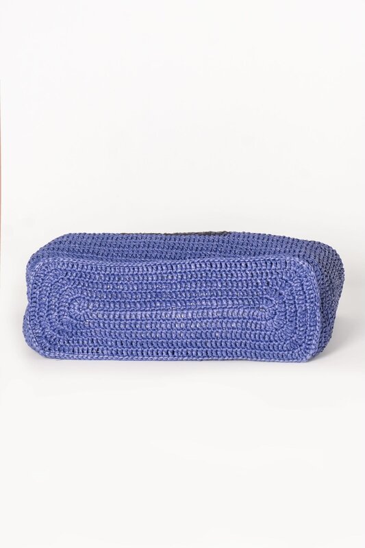 SAINT LAURENT SAINT LAURENT MEDIUM RAFFIA TOTE BAG BLUE