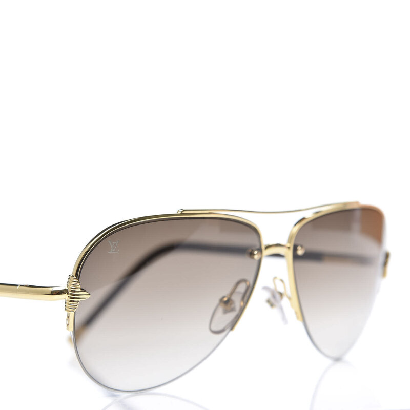 LOUIS VUITTON LOUIS VUITTON MONOGRAM PETITE VIOLA PILOTE AVIATOR SUNGLASSES BROWN