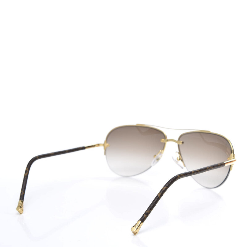 LOUIS VUITTON LOUIS VUITTON MONOGRAM PETITE VIOLA PILOTE AVIATOR SUNGLASSES BROWN