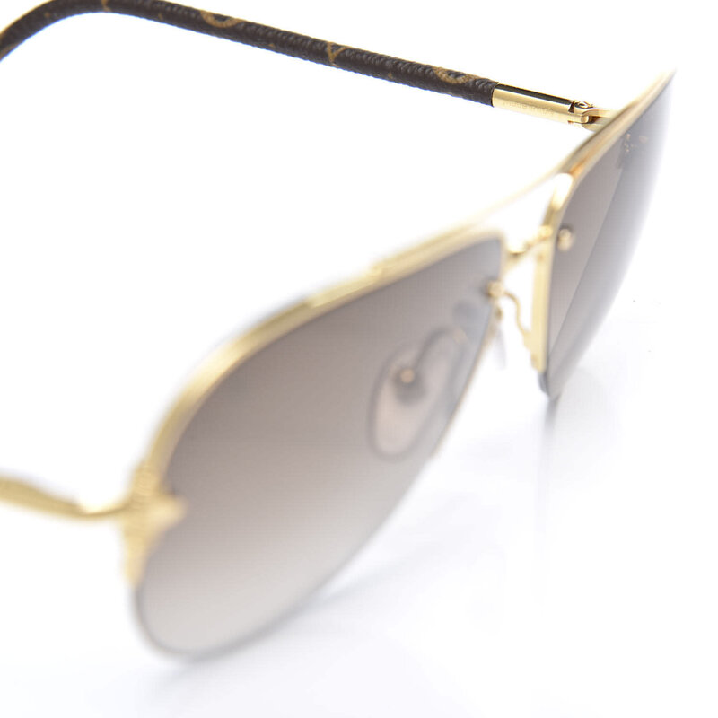 LOUIS VUITTON LOUIS VUITTON MONOGRAM PETITE VIOLA PILOTE AVIATOR SUNGLASSES BROWN