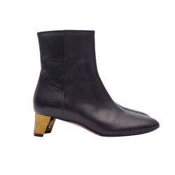 GUCCI GUCCI BLACK CALFSKIN DIAMOND HEELS 35 ANKLE BOOTS