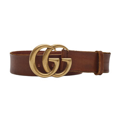 GUCCI GUCCI CALFSKIN BROWN MARMONT GG 40MM BELT (65/26)