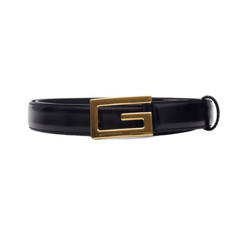 gucci vintage tom ford black leather narrow g belt CRTBLNCHSHP