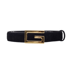 GUCCI GUCCI VINTAGE TOM FORD BLACK SUEDE NARROW G BELT (103/42)