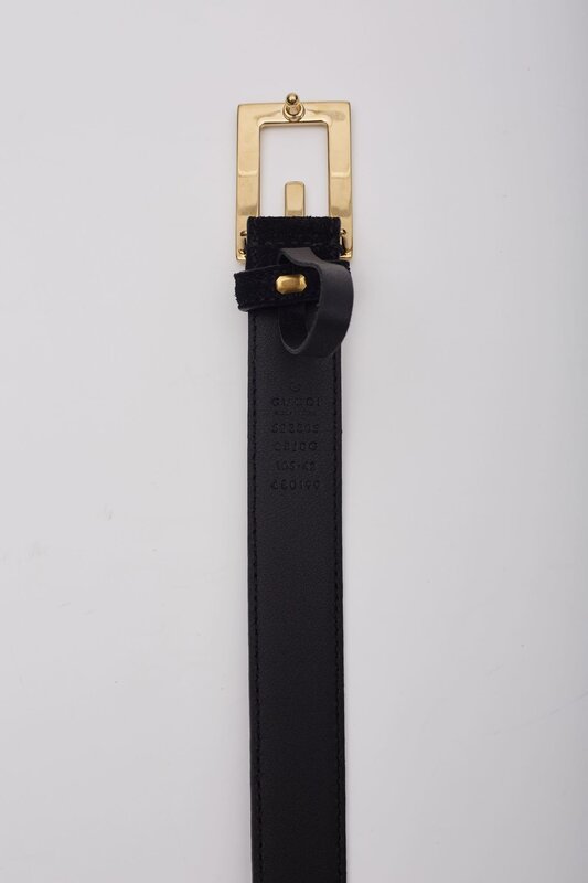 gucci vintage tom ford black suede narrow g belt CRTBLNCHSHP